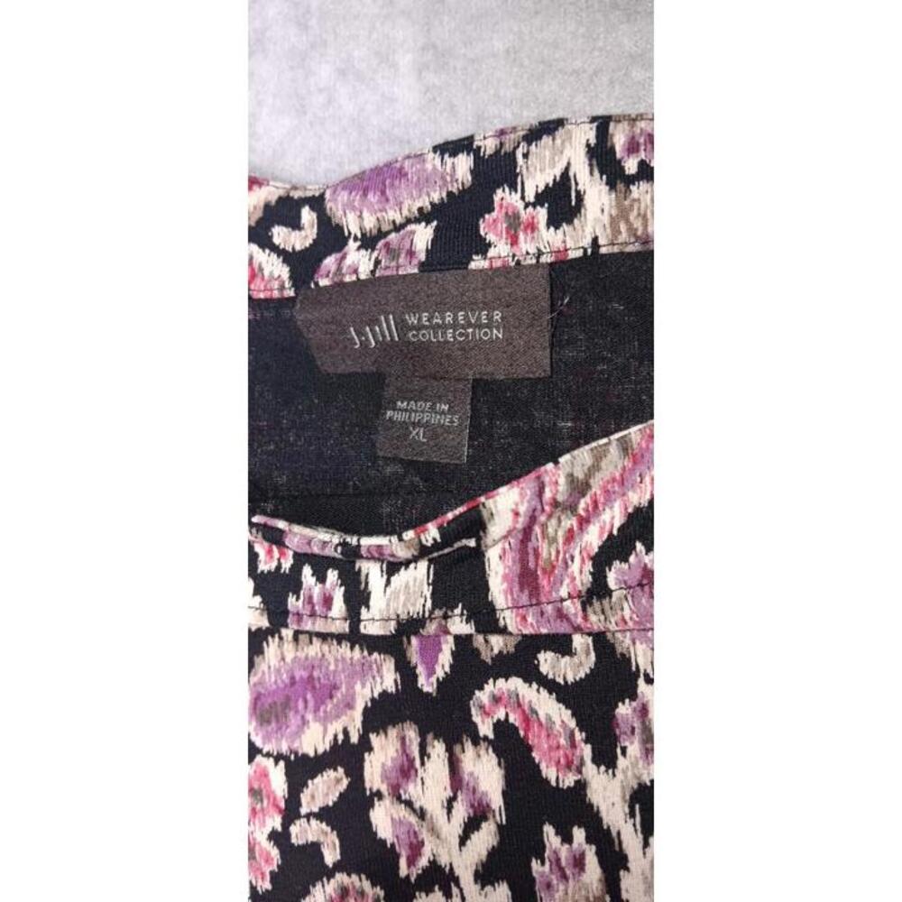 J Jill Wearever Collection Long Sleeve Boat Neck Blouse Womens Size XL Pink And - Picture 2 of 12